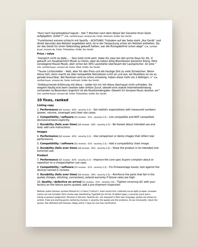 Amazon 1-Star Report: Sample page 3