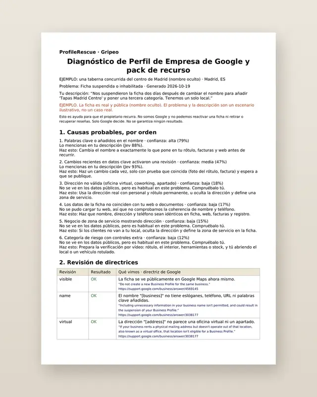 ProfileRescue: Sample page 1
